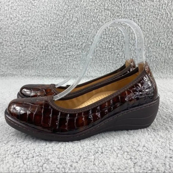 NEW SPRING STEP‎ KART II SHOES Wedge Womens 6.5 us or 37 Croco Embossed Brown - Picture 5 of 16
